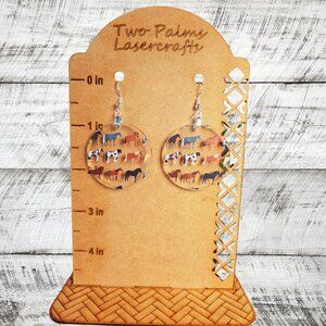 Horse Acrylic Earrings - Circle